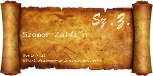 Szomor Zalán névjegykártya
